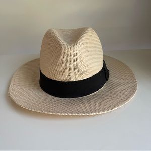 Straw fedora hat